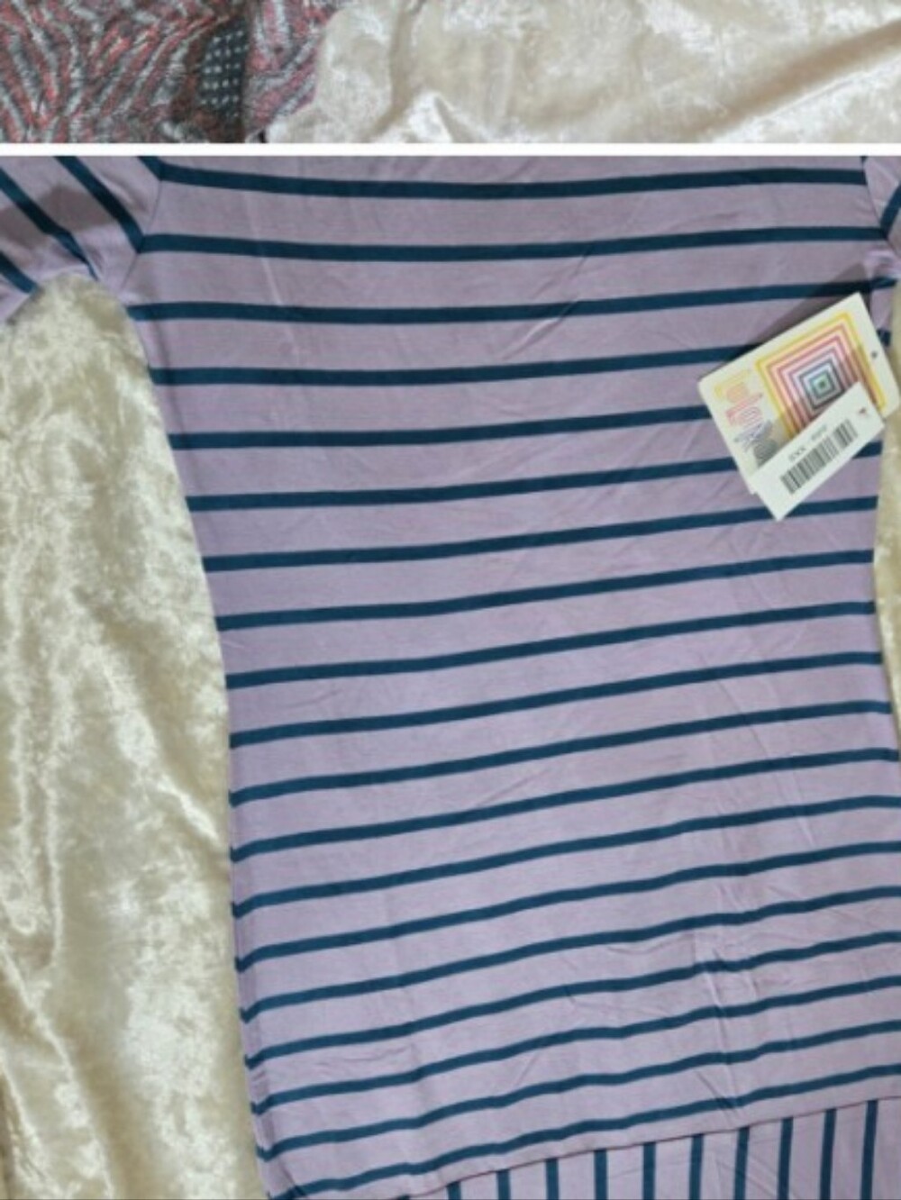 LuLaRoe Striped Dress XXS Purple Blue Casual Stretch Dress
